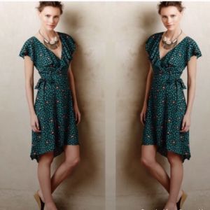HD Paris Anthro Floral Dot Surplice dress 4 / small